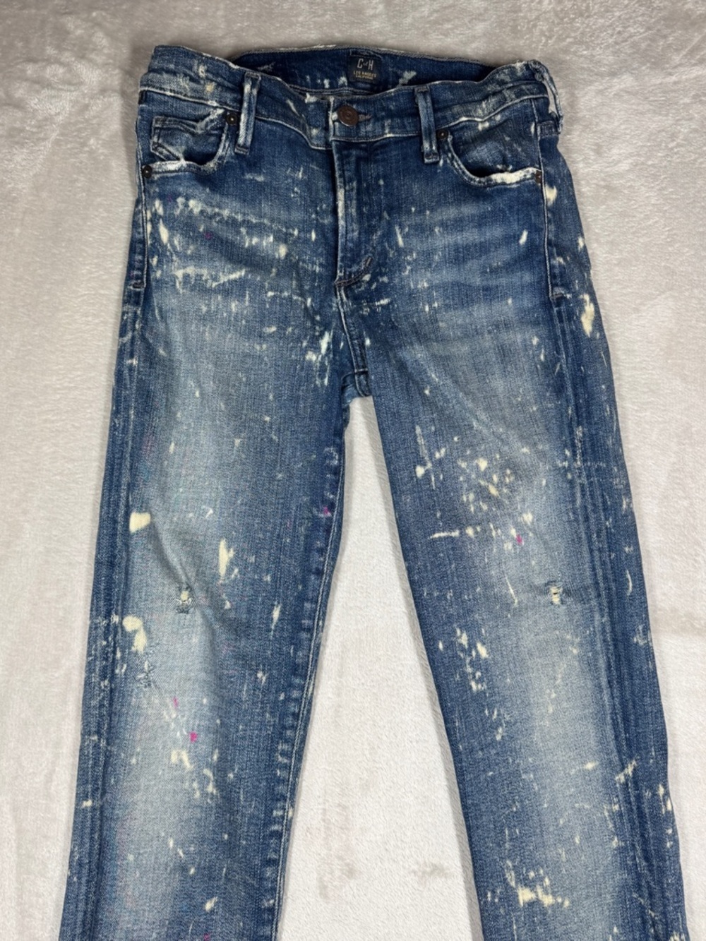 Citizens of Humanity COH Avedon Starry Night Paint Bleach Skinny Blue Jeans 28 - Picture 4 of 17